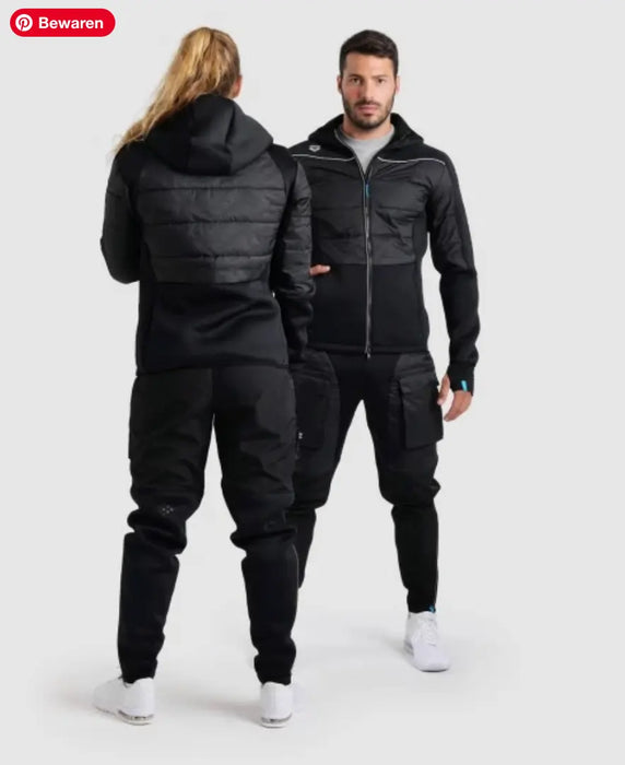 Team Hooded FZ Half-Quilted Jacket black Arena