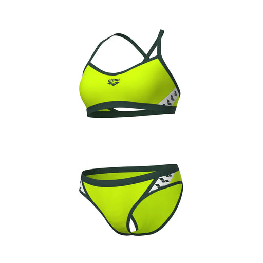 W Icons Bikini Cross Back Solid artic lime-dark sage Arena