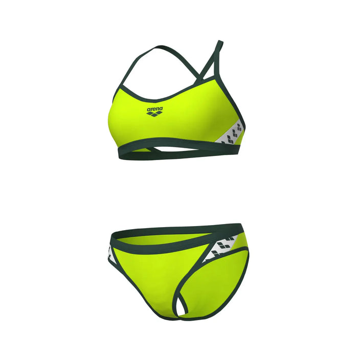 W Icons Bikini Cross Back Solid artic lime-dark sage Arena