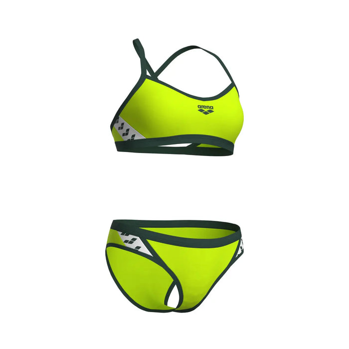 W Icons Bikini Cross Back Solid artic lime-dark sage Arena