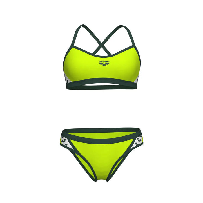 W Icons Bikini Cross Back Solid artic lime-dark sage Arena
