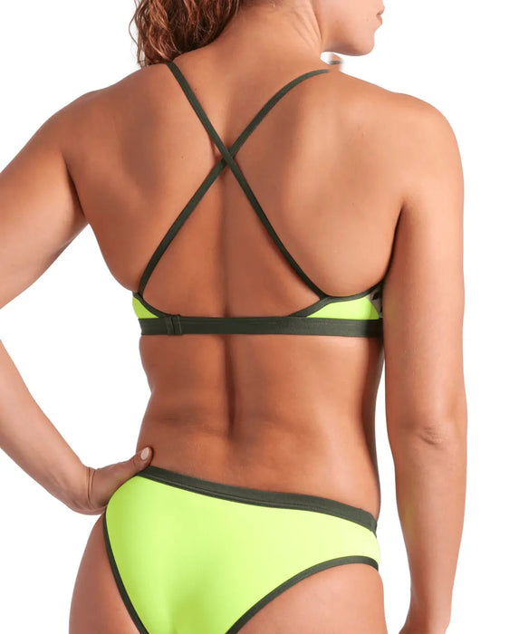 W Icons Bikini Cross Back Solid artic lime-dark sage Arena