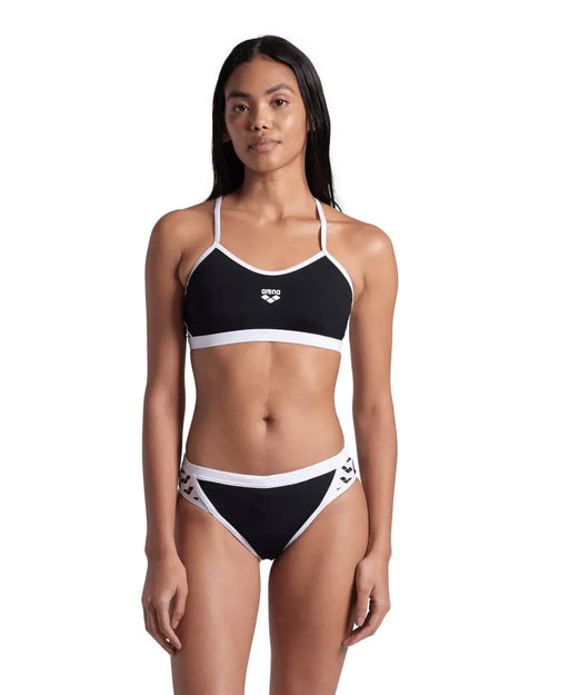 W Icons Bikini Cross Back Solid black-white Arena