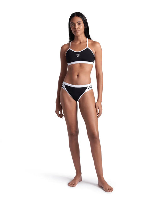 W Icons Bikini Cross Back Solid black-white Arena