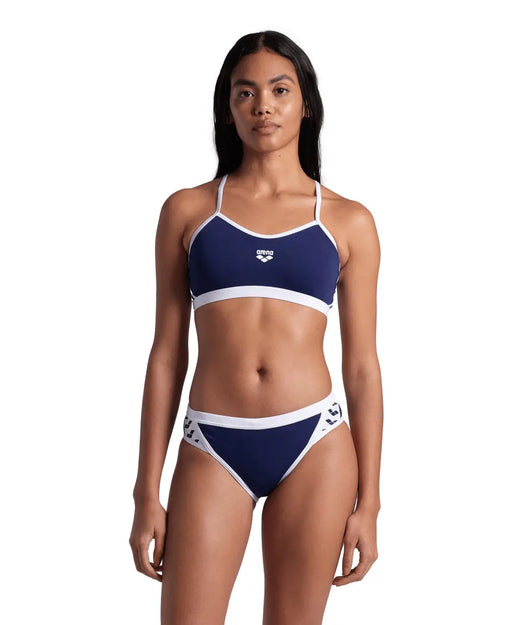 W Icons Bikini Cross Back Solid navy-white Arena