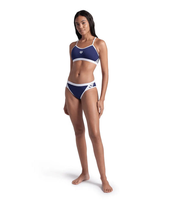 W Icons Bikini Cross Back Solid navy-white Arena
