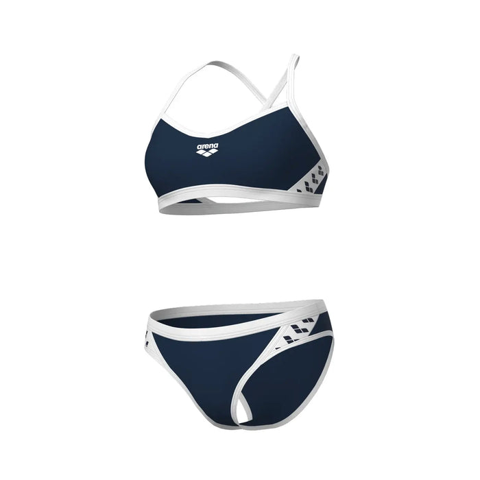 W Icons Bikini Cross Back Solid navy-white Arena