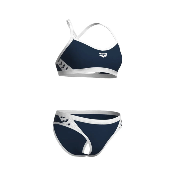 W Icons Bikini Cross Back Solid navy-white Arena