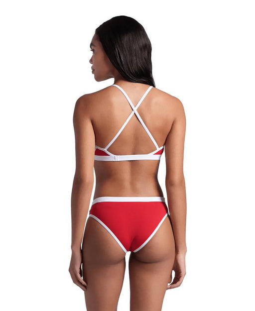 W Icons Bikini Cross Back Solid red-white Arena