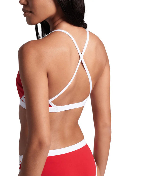 W Icons Bikini Cross Back Solid red-white Arena