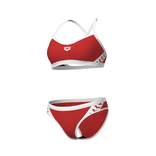 W Icons Bikini Cross Back Solid red-white Arena