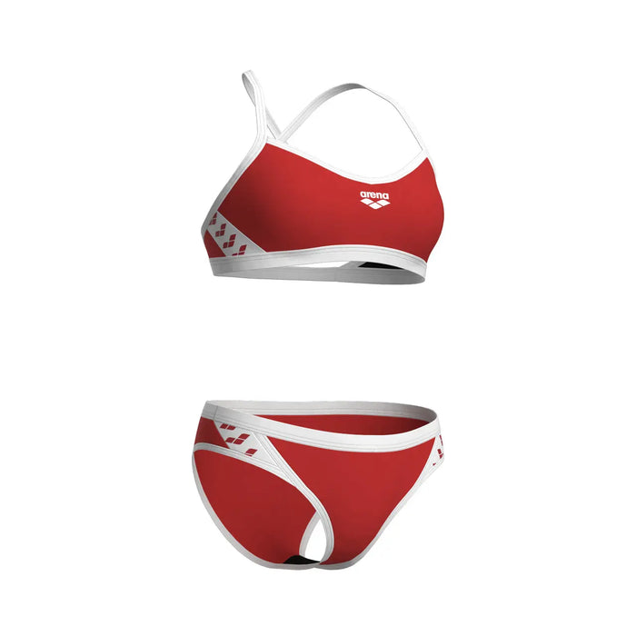 W Icons Bikini Cross Back Solid red-white Arena