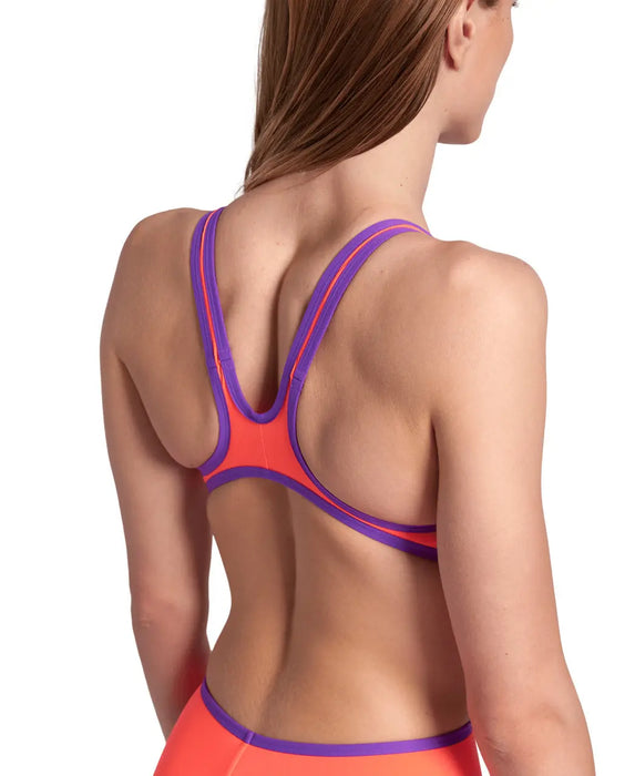 W One Biglogo One Piece bright coral-purple Arena