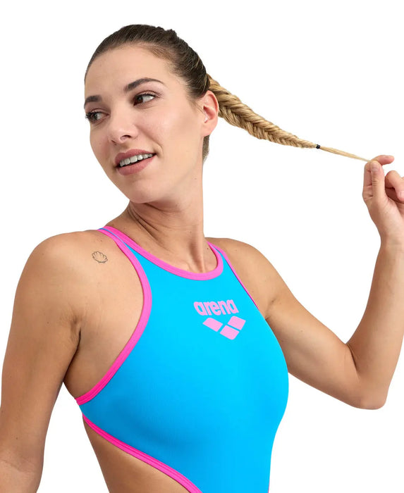 W One Biglogo One Piece turquoise-fluopink Arena
