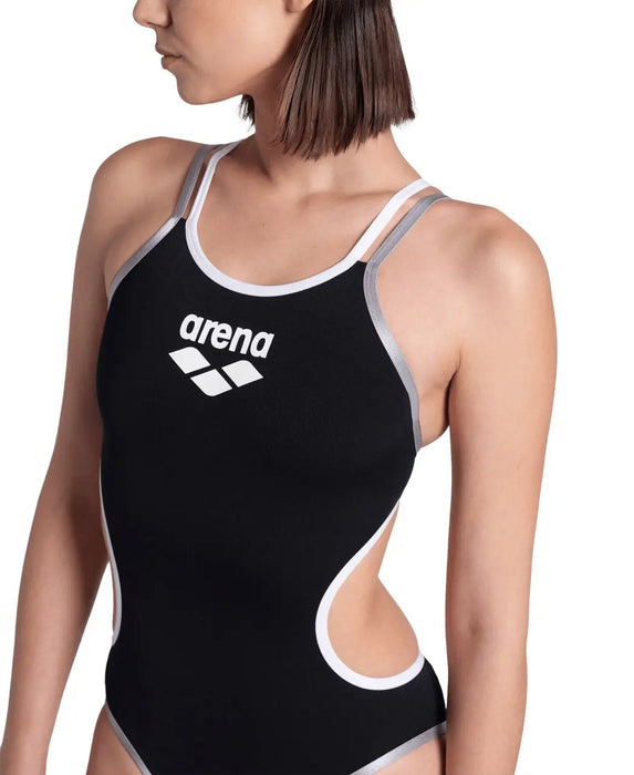 W One Double Cross Back One Piece black-white-silver Arena