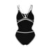 W One Double Cross Back One Piece black-white-silver Arena