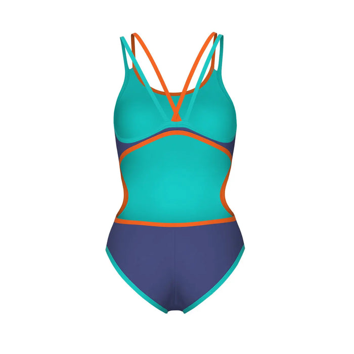 W One Double Cross Back One Piece dusk-water-orange Arena