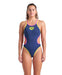 W One Double Cross Back One Piece navy-pink-soft green Arena