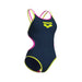 W One Double Cross Back One Piece navy-pink-soft green Arena
