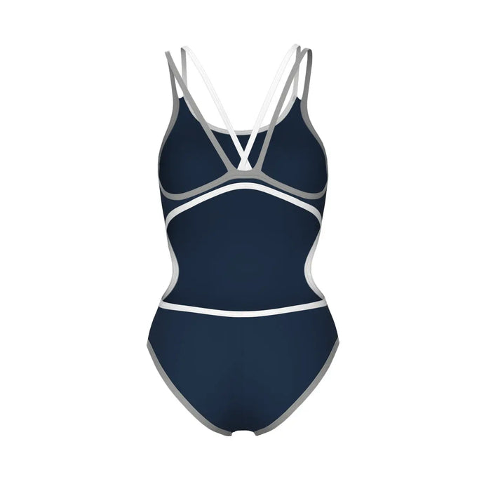 W One Double Cross Back One Piece navy-white-silver Arena