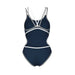 W One Double Cross Back One Piece navy-white-silver Arena
