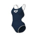 W One Double Cross Back One Piece navy-white-silver Arena
