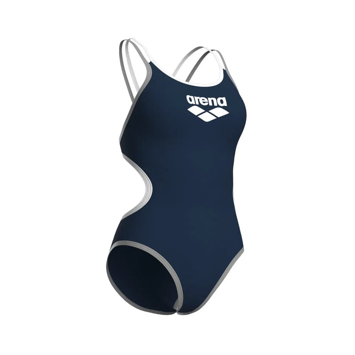 W One Double Cross Back One Piece navy-white-silver Arena