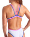 W One Double Cross Back One Piece white-blue-pink Arena