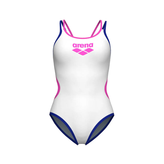 W One Double Cross Back One Piece white-blue-pink Arena