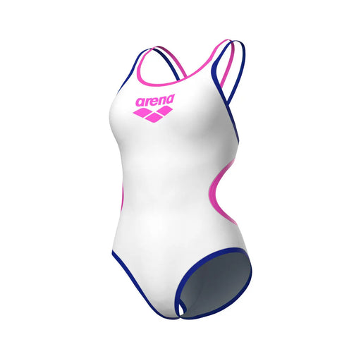 W One Double Cross Back One Piece white-blue-pink Arena