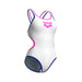 W One Double Cross Back One Piece white-blue-pink Arena