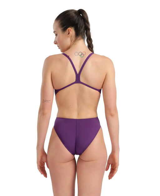 W Team Swimsuit Challenge Solid plum-white Arena